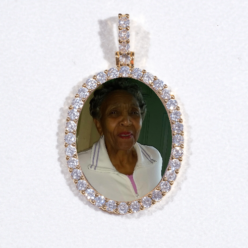 3D Oval Custom Picture Pendant