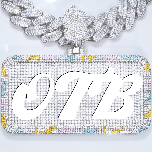 CUSTOM LETTER NECKLACE 3D COLORFUL SQUARE