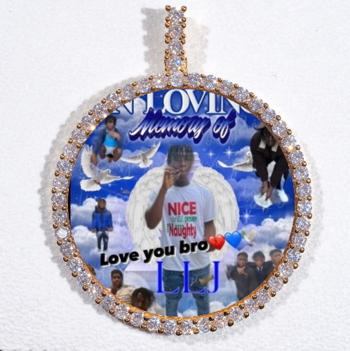 LARGE 3D CIRCLE CUSTOM PICTURE PENDANT