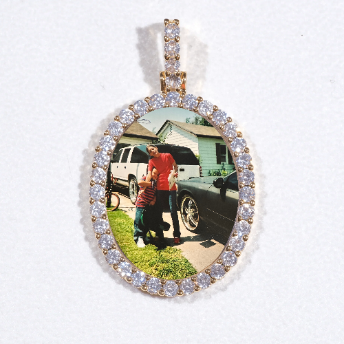 3D Oval Custom Picture Pendant
