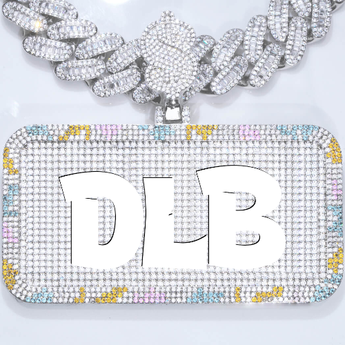 CUSTOM LETTER NECKLACE 3D COLORFUL SQUARE