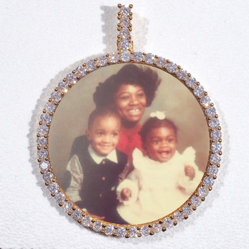 LARGE 3D CIRCLE CUSTOM PICTURE PENDANT