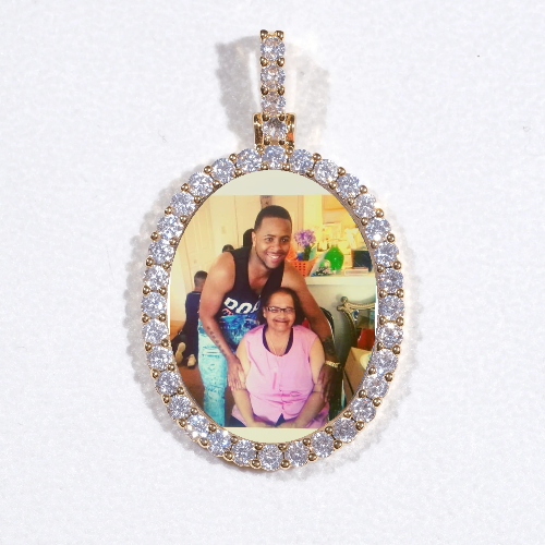 3D Oval Custom Picture Pendant