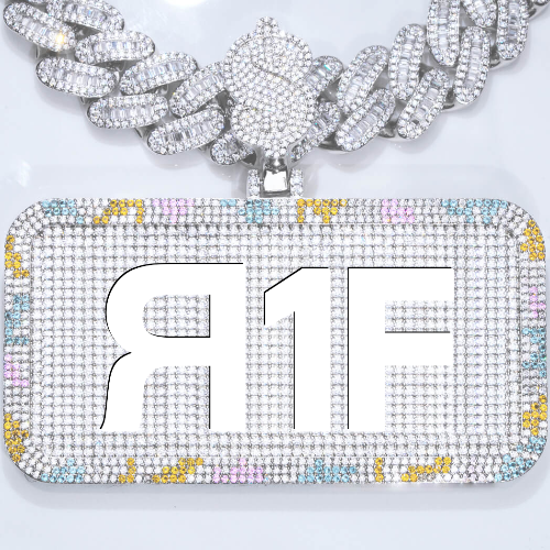 CUSTOM LETTER NECKLACE 3D COLORFUL SQUARE