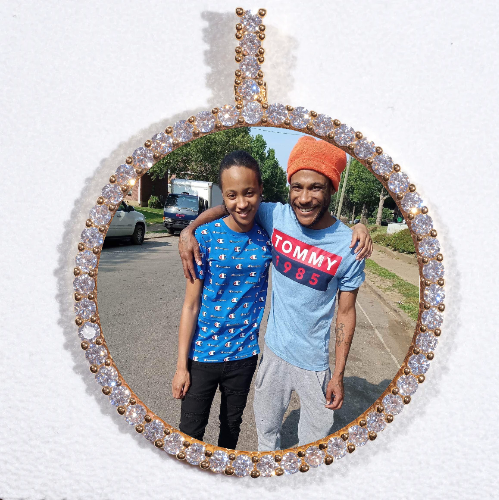 LARGE 3D CIRCLE CUSTOM PICTURE PENDANT