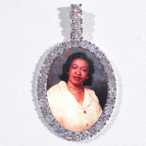 Large 3D Oval Custom Picture Pendant
