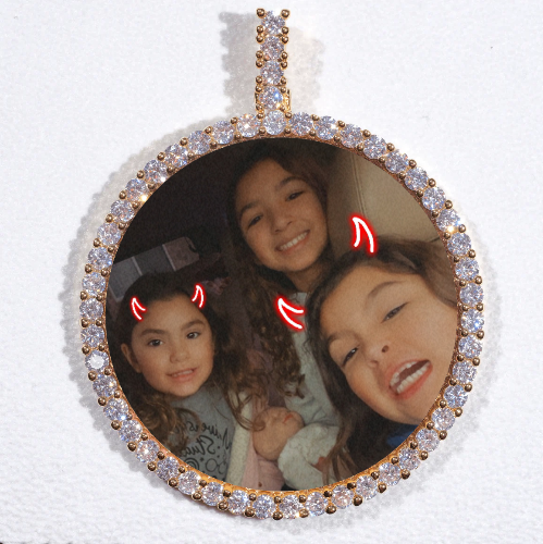 LARGE 3D CIRCLE CUSTOM PICTURE PENDANT