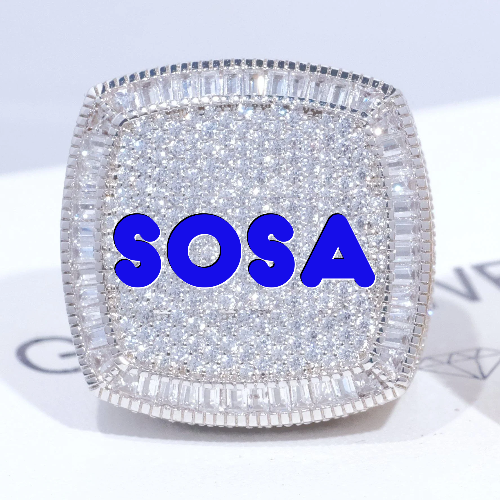 CUSTOM LETTER 3D ICED RING