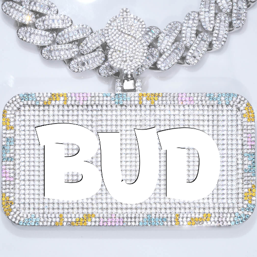 CUSTOM LETTER NECKLACE 3D COLORFUL SQUARE