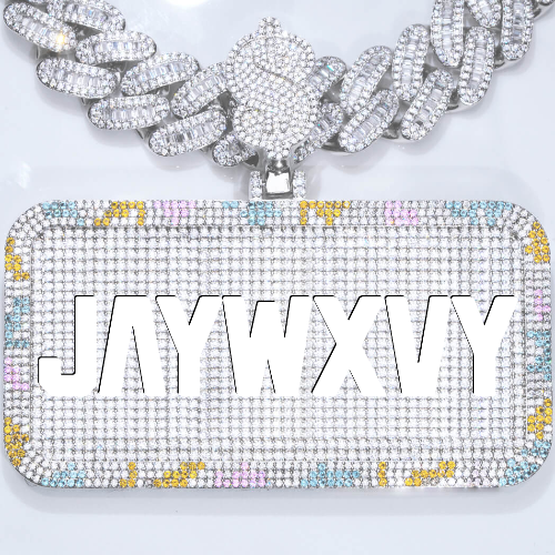 CUSTOM LETTER NECKLACE 3D COLORFUL SQUARE