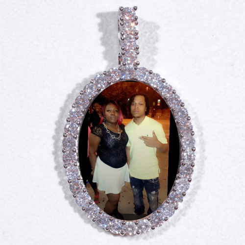 Large 3D Oval Custom Picture Pendant
