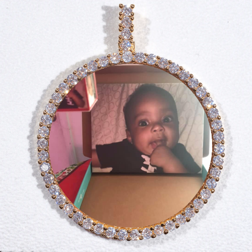 LARGE 3D CIRCLE CUSTOM PICTURE PENDANT