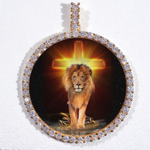 LARGE 3D CIRCLE CUSTOM PICTURE PENDANT