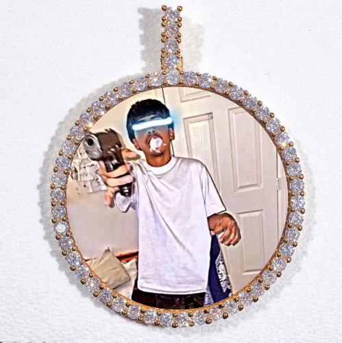 LARGE 3D CIRCLE CUSTOM PICTURE PENDANT