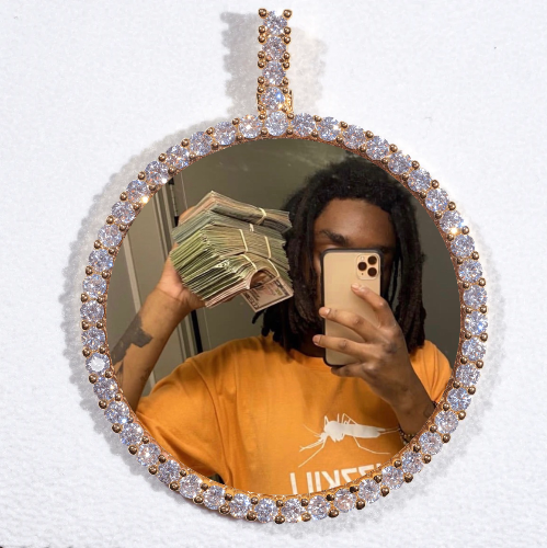 LARGE 3D CIRCLE CUSTOM PICTURE PENDANT