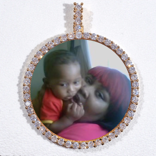 LARGE 3D CIRCLE CUSTOM PICTURE PENDANT