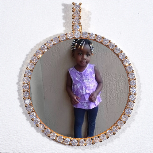 LARGE 3D CIRCLE CUSTOM PICTURE PENDANT