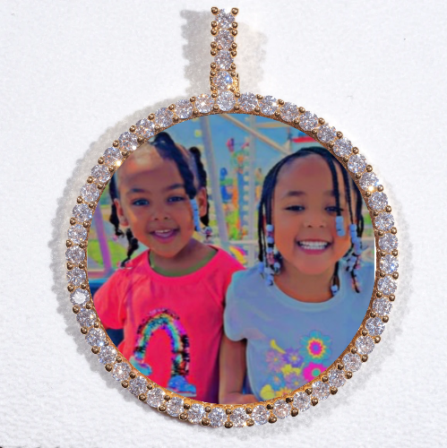 LARGE 3D CIRCLE CUSTOM PICTURE PENDANT