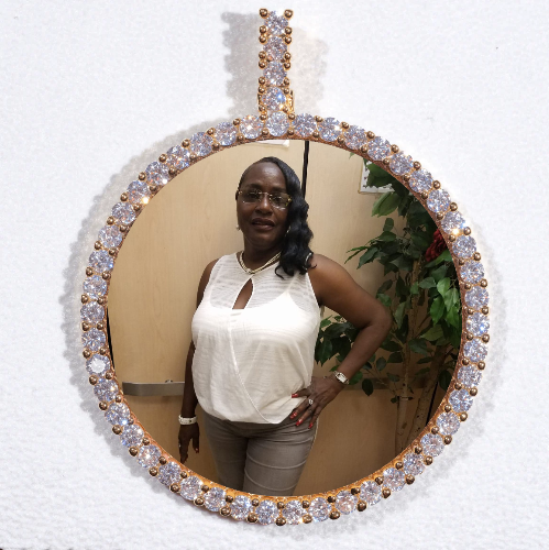 LARGE 3D CIRCLE CUSTOM PICTURE PENDANT