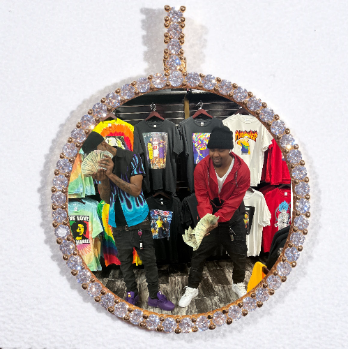LARGE 3D CIRCLE CUSTOM PICTURE PENDANT