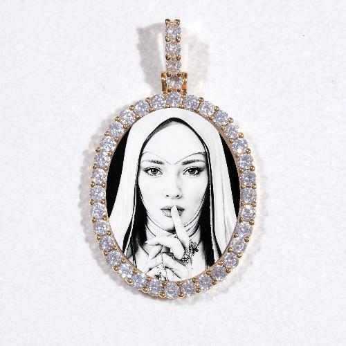 3D Oval Custom Picture Pendant