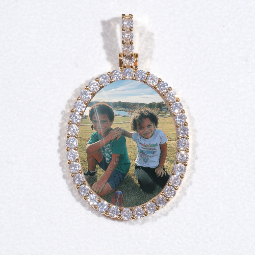 3D Oval Custom Picture Pendant