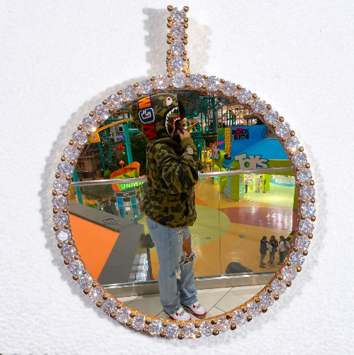 LARGE 3D CIRCLE CUSTOM PICTURE PENDANT