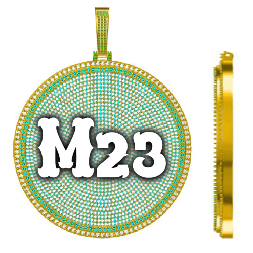 CUSTOM LETTER NECKLACE 3D BIG DISC