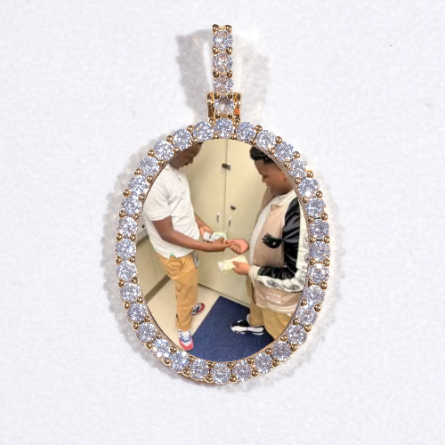 3D Oval Custom Picture Pendant