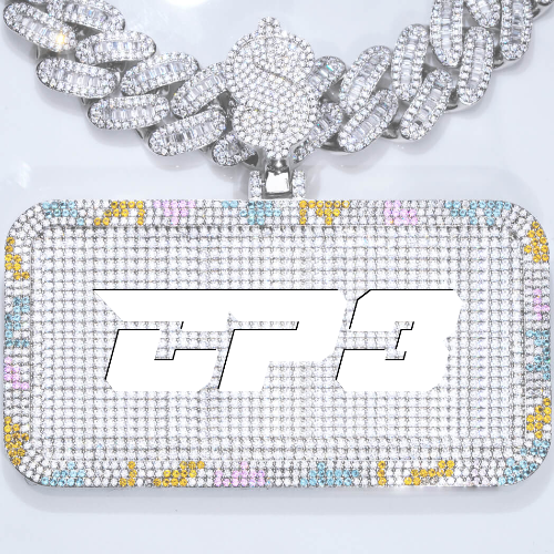 CUSTOM LETTER NECKLACE 3D COLORFUL SQUARE