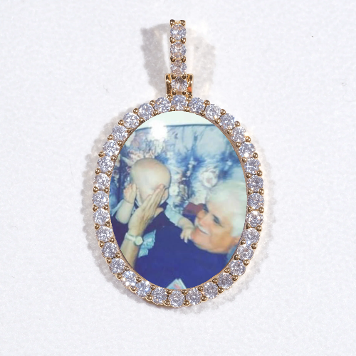 3D Oval Custom Picture Pendant