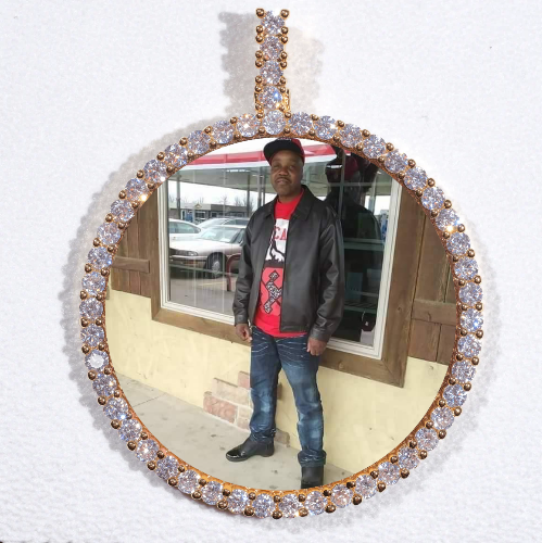 LARGE 3D CIRCLE CUSTOM PICTURE PENDANT