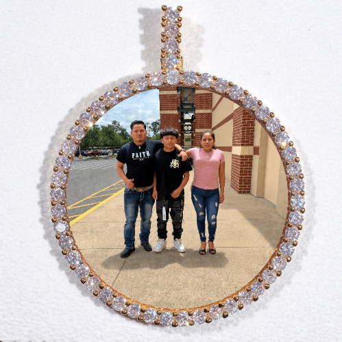LARGE 3D CIRCLE CUSTOM PICTURE PENDANT