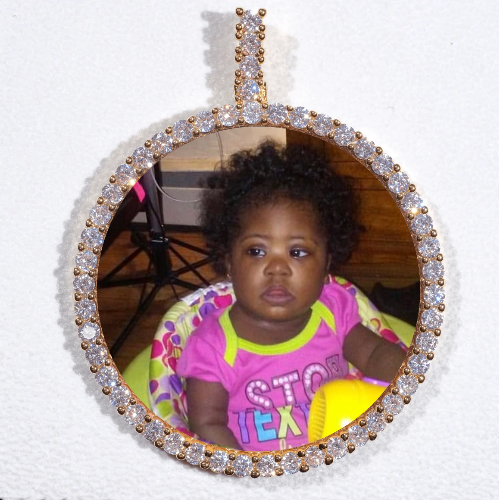 LARGE 3D CIRCLE CUSTOM PICTURE PENDANT