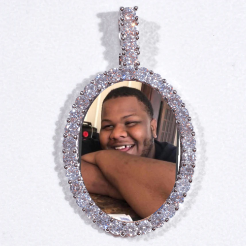 Large 3D Oval Custom Picture Pendant