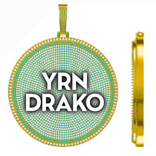 CUSTOM LETTER NECKLACE 3D BIG DISC