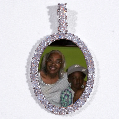 Large 3D Oval Custom Picture Pendant