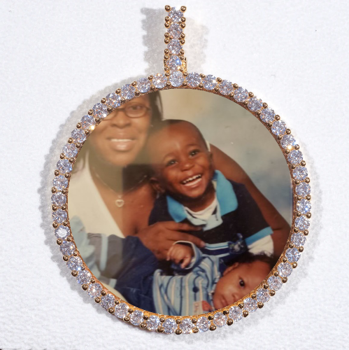 LARGE 3D CIRCLE CUSTOM PICTURE PENDANT