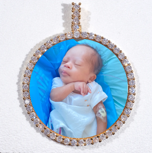 LARGE 3D CIRCLE CUSTOM PICTURE PENDANT