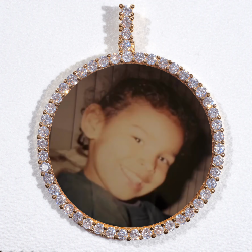 LARGE 3D CIRCLE CUSTOM PICTURE PENDANT