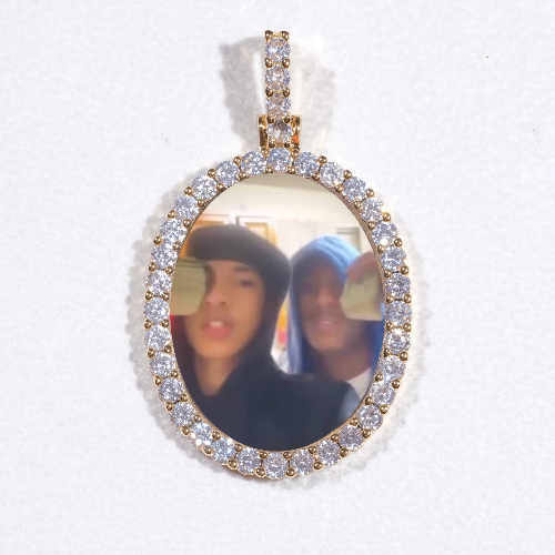 3D Oval Custom Picture Pendant