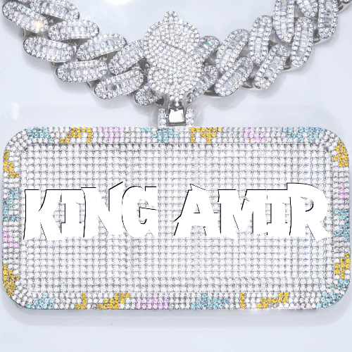 CUSTOM LETTER NECKLACE 3D COLORFUL SQUARE