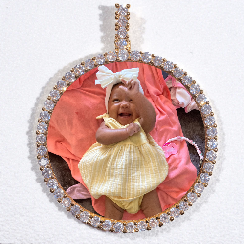 LARGE 3D CIRCLE CUSTOM PICTURE PENDANT