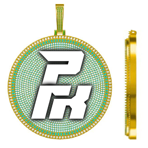 CUSTOM LETTER NECKLACE 3D BIG DISC