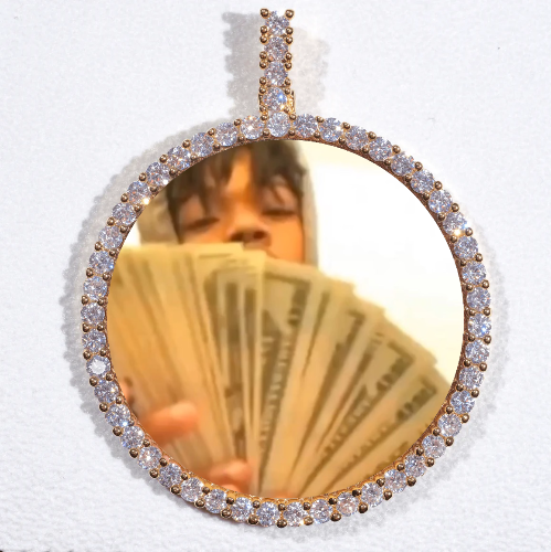 LARGE 3D CIRCLE CUSTOM PICTURE PENDANT