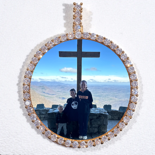 LARGE 3D CIRCLE CUSTOM PICTURE PENDANT