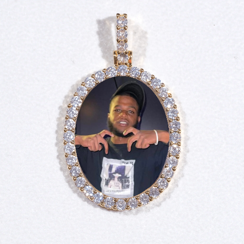 3D Oval Custom Picture Pendant