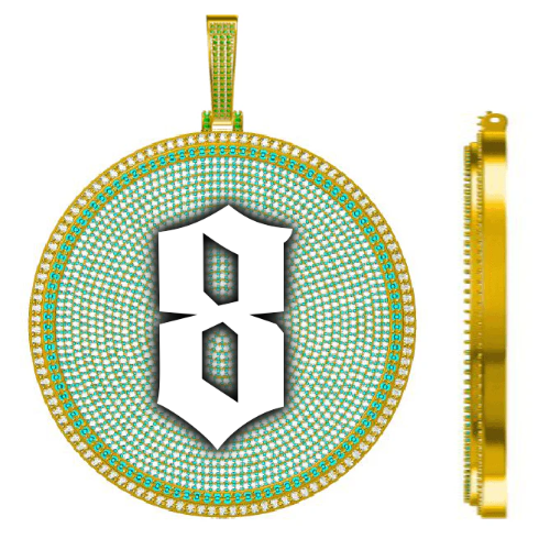 CUSTOM LETTER NECKLACE 3D BIG DISC