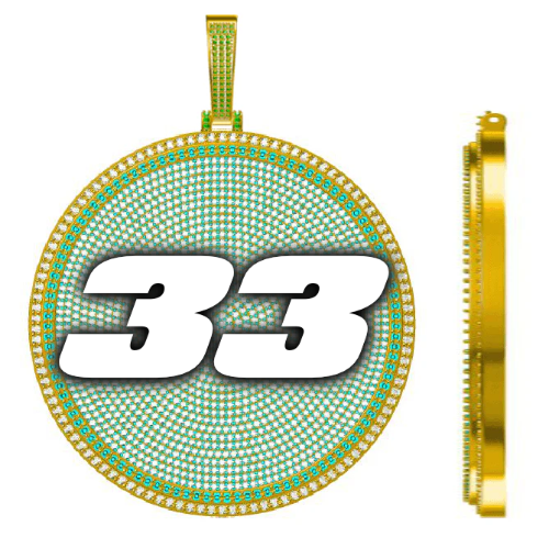 CUSTOM LETTER NECKLACE 3D BIG DISC