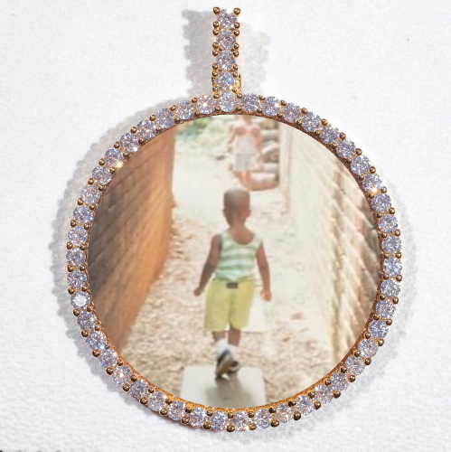 LARGE 3D CIRCLE CUSTOM PICTURE PENDANT